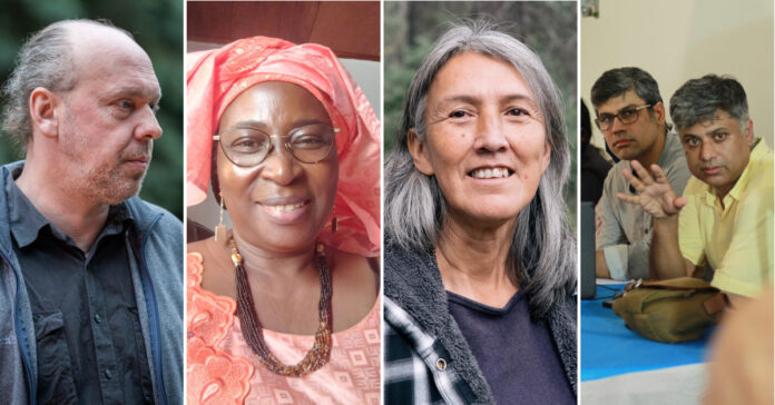 Die Preisträger des Jahres 2021 (von links): Wladimir Sliwjak, Marthe Wandou, Freda Huson, Ritwick Dutta und Rahul Chowdhury