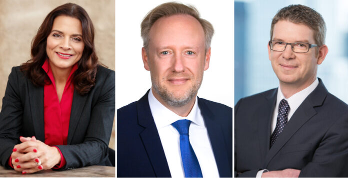 Austausch über aktuelle Herausforderungen für Stiftungen im Coronajahr und darüber hinaus: Katja Bär (Hans und Ilse Breuer-Stiftung), Lennart Graeger (Wiesbadener Volksbanks) und Ralph Holler (Union Investment, von links).