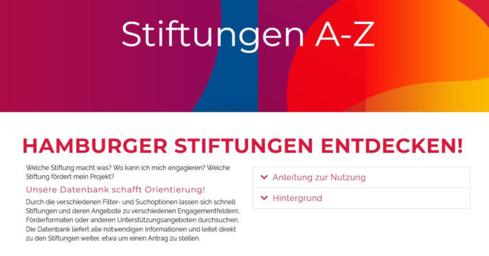 Wachstumsprojekt: Die Hamburger Datenbank umfasst mehr als 200 Stiftungen. Screenshot: DIE STIFTUNG