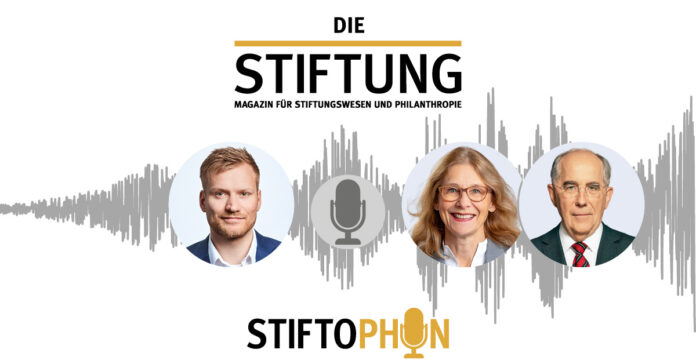 Im Gespräch mit Simone Schwanitz und Professor Reinhard Pöllath. Fotos: DIE STIFTUNG/Max-Planck-Förderstiftung/Axel Griesch/POELLATH/Katja Kuhl