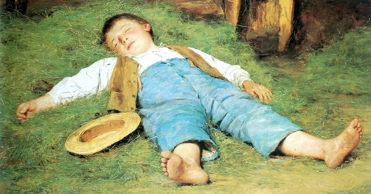 „Schlafender Knabe im Heu“: Ölgemalde des Schweizer Malers Albert Anker, entstanden in den Jahren 1891 bis 1897 / Foto: Wikimedia