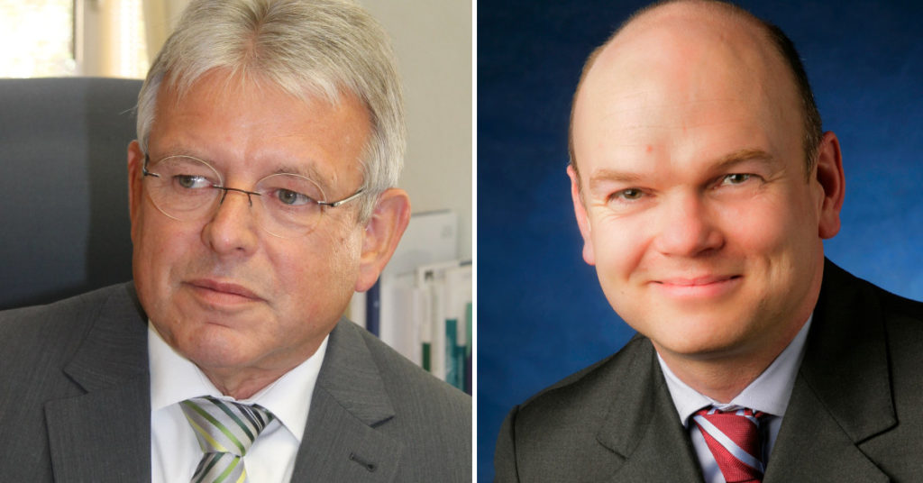 Gerhard Andreas (links), Geschäftsführer der Daniel-Theysohn-Stiftung und Hans G. Pieper (rechts), Vorstandsvorsitzender der Daniel-Theysohn-Stiftung.