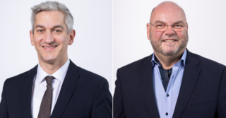 Die beiden Geschäftsführer des Kölner Gymnasial- und Stiftungsfonds Andreas Buschmann (links) und Thomas Erdle.